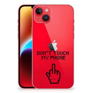 iPhone 14 Plus Silicone-hoesje Finger Don't Touch My Phone