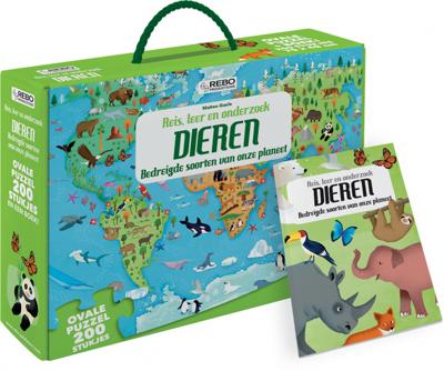 Rebo Productions puzzel Dieren junior 70 x 48 cm ovaal 200 stuks Rebo Productions puzzel Dieren junior 70 x 48 cm ovaal 200 stuks