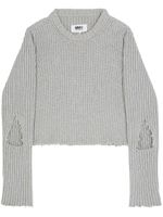 MM6 Maison Margiela pull nervuré à découpes - Gris