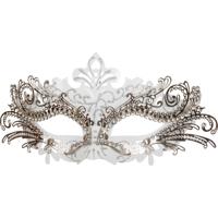 Verkleed gezichtsmasker Venetiaans - wit/zilver - dames - Carnaval/gemaskerd bal - thumbnail