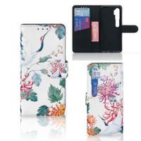 Xiaomi Mi Note 10 Pro Telefoonhoesje met Pasjes Bird Flowers