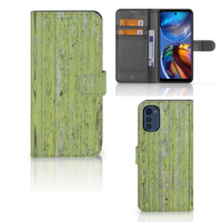 Motorola Moto E32 | Moto E32s Book Style Case Green Wood - thumbnail