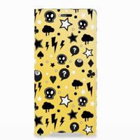 Mobiel BookCase Sony Xperia XZ3 Punk Geel