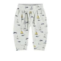NAME IT BABY baby broek NBMFALLEÃƒâ€š met all over print lichtgrijs melange/blauw