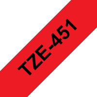 Labeltape Brother TZe, TZ TZe-451 Tapekleur: Rood Tekstkleur:Zwart 24 mm 8 m - thumbnail