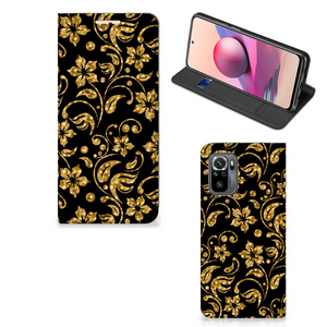 Xiaomi Redmi Note 10 4G | 10S | Poco M5s Smart Cover Gouden Bloemen