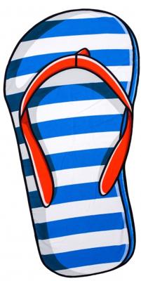 Yello strandlaken slipper 90 x 170 cm blauw/wit