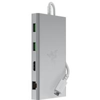 Razer USB-C Dock - 11 poorten met HDMI, Gigabit Ethernet, 3,5mm audiopoort, USB-A & -C, compatibel met Windows en Mac (schermuitvoer met 4K, 7.1 surround sound) Mercury