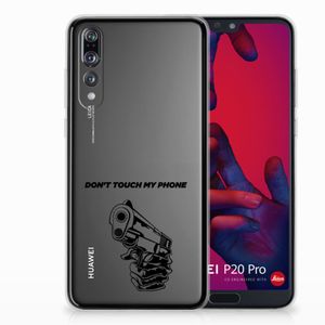 Huawei P20 Pro Silicone-hoesje Gun Don't Touch My Phone