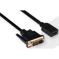 club3D CAC-1211 DVI-kabel DVI / HDMI Adapterkabel DVI-D 24+1-polige stekker, HDMI-A-bus 2.00 m Zwart