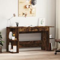 Bureau 140x50x75 cm bewerkt hout gerookt eikenkleurig - thumbnail