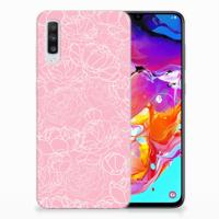 Samsung Galaxy A70 TPU Case White Flowers