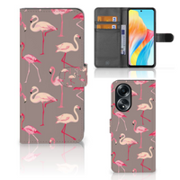 OPPO A58 4G Telefoonhoesje met Pasjes Flamingo - thumbnail