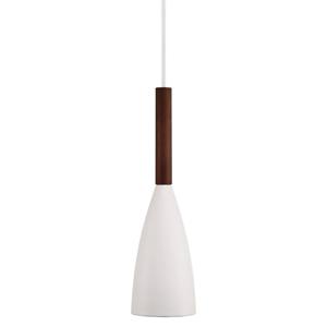 Hanglamp walnoot hout/wit 'Pure 10' E27 fitting 100mm DFTP