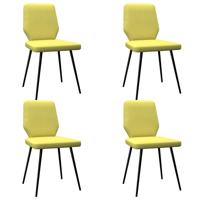 vidaXL Eetkamerstoelen 4 st stof limoengeel