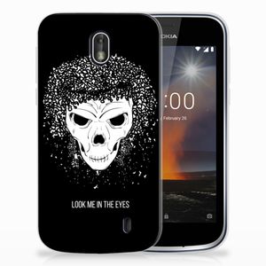 Silicone Back Case Nokia 1 Skull Hair