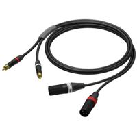 Procab PRA701/1.5 Prime verloopkabel 2x RCA - 2x XLR-M 1.5 meter