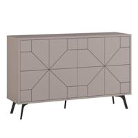 Calicosy Dressoir met 4 deuren en deuren, gedecoreerd, Dune – L 123 cm – van spaanplaat – praktisch meubelstuk – voor eetkamer – 123 x 35 x 62,4 cm (l x b x h)