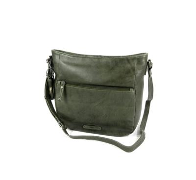 SCOTCH leren Damestas schoudertas DK Groen