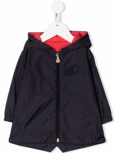 Moncler Enfant manteau zippé à capuche - Bleu