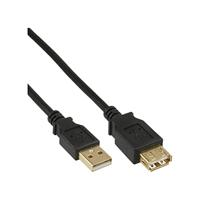 InLine 34618S USB 2.0 verlenging, stekker/bus, type-A, zwart, contacten, goud, 2 m