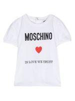 Moschino Kids embroidered-logo cotton T-shirt - Blanc - thumbnail