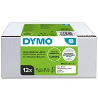 DYMO originele grote LW-adreslabels | 36 mm x 89 mm | 12 rollen met elk 260 Easy-Peel-labels (1560 labels) | Zelfklevend | Geschikt voor LabelWriter-labelmakers