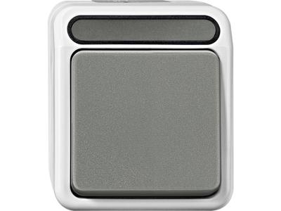 Merten 4074986 AquaStar Compleet Kruisschakelaar spatwaterdicht Lichtgrijs 1-voudig