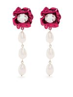 Sterling King boucles d'oreilles Lola serties de cristal et de perles - Rose - thumbnail