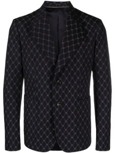 Gucci blazer à logo GG en jacquard - Bleu