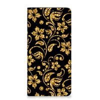 Samsung Galaxy A14 5G Smart Cover Gouden Bloemen