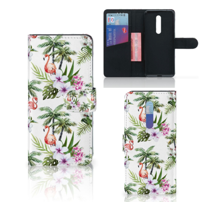 Xiaomi Mi 9T Pro Telefoonhoesje met Pasjes Flamingo Palms Xiaomi Mi 9T Pro Telefoonhoesje met Pasjes Flamingo Palms