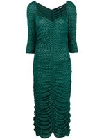 ROTATE BIRGER CHRISTENSEN robe froncée à motif monogrammé - Vert - thumbnail