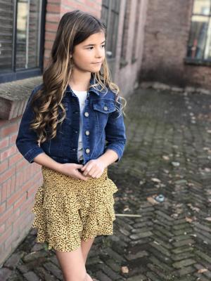 Like Flo Meisjes rok laagjes ruffel - Panter