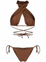 Noire Swimwear bikini à design croisé - Marron