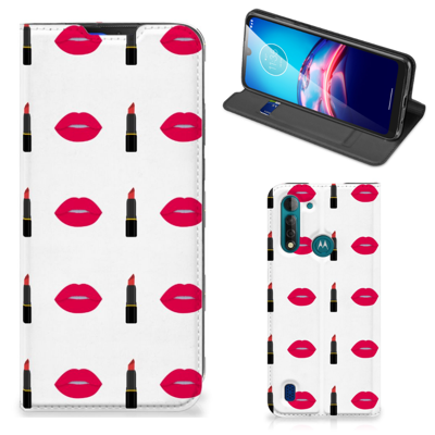 Motorola Moto G8 Power Lite Hoesje met Magneet Lipstick Kiss Motorola Moto G8 Power Lite Hoesje met Magneet Lipstick Kiss
