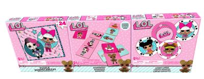 Spin Master Games L.O.L. Surprise! Driedubbel spelpakket met puzzel, domino, en jumbo-speelkaarten