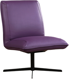 Paarse leren industriële draaifauteuil zonder armleuning Loyal - Toledo Leer Aubergine (paars leer)