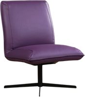 Paarse leren industriële draaifauteuil zonder armleuning Loyal - Toledo Leer Aubergine (paars leer) - thumbnail