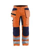 Blaklader 155218115389C44 werkbroek met stretch, High Vis oranje/marineblauw, maat C44