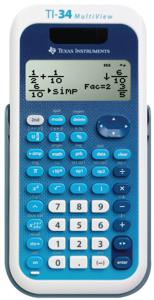 Texas Instruments TI-34 MULTIVIEW Schoolrekenmachine Wit, Blauw Aantal displayposities: 16 werkt op zonne-energie, werkt op batterijen (b x h x d) 80 x 19 x