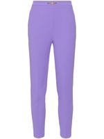 Elisabetta Franchi pantalon fuselé à plaque logo - Violet