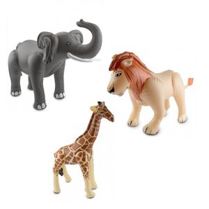 Opblaasbare olifant leeuw en giraffe set   -