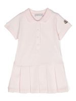 Moncler Enfant robe plissée en piqué - Rose