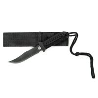 Metalen survival combat mes zwart 19.5 cm   - - thumbnail