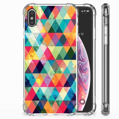 Apple iPhone Xs Max Doorzichtige Silicone Hoesje Geruit Apple iPhone Xs Max Doorzichtige Silicone Hoesje Geruit
