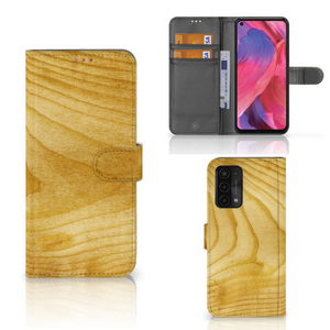 OPPO A54 5G | A74 5G | A93 5G Book Style Case Licht Hout