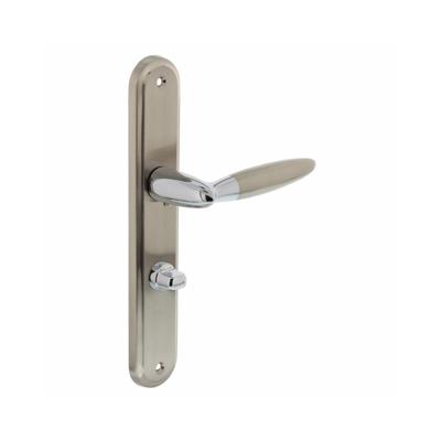 Intersteel Deurkruk Elen op langschild met toilet-/badkamersluiting 63/8 mm - chroom/nikkel mat Intersteel Deurkruk Elen op langschild met toilet-/badkamersluiting 63/8 mm - chroom/nikkel mat