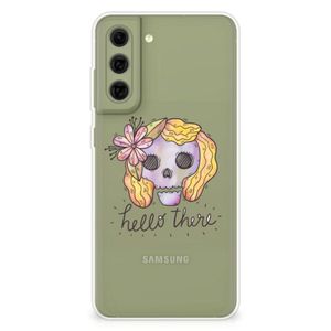 Silicone Back Case Samsung Galaxy S21FE Boho Skull