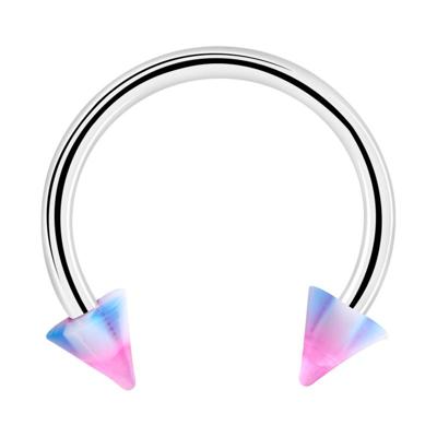 Circular barbell met cones Chirurgisch staal 316L / Acryl Circular Barbells Circular barbell met cones Chirurgisch staal 316L / Acryl Circular Barbells